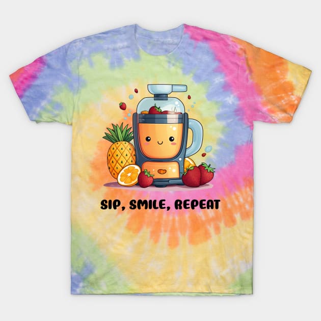 Fruit Juicer Sip, Smile, Repeat Funny Healthy Novelty T-Shirt by DrystalDesigns
